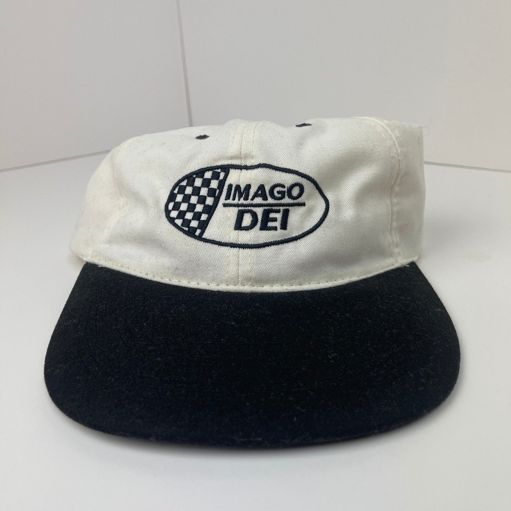 Otto Cap Hat Mens OSFA Imago Dei Two-Tone White Black Embroidered Strapback EUC